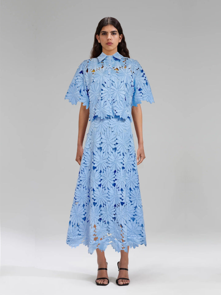 Damen Blumenkleid mit hochgeschlossenem Kragen und voluminösen Ärmeln Drune