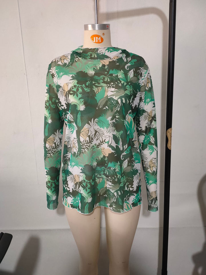 Herren Langarmshirt mit floralem Muster Drune