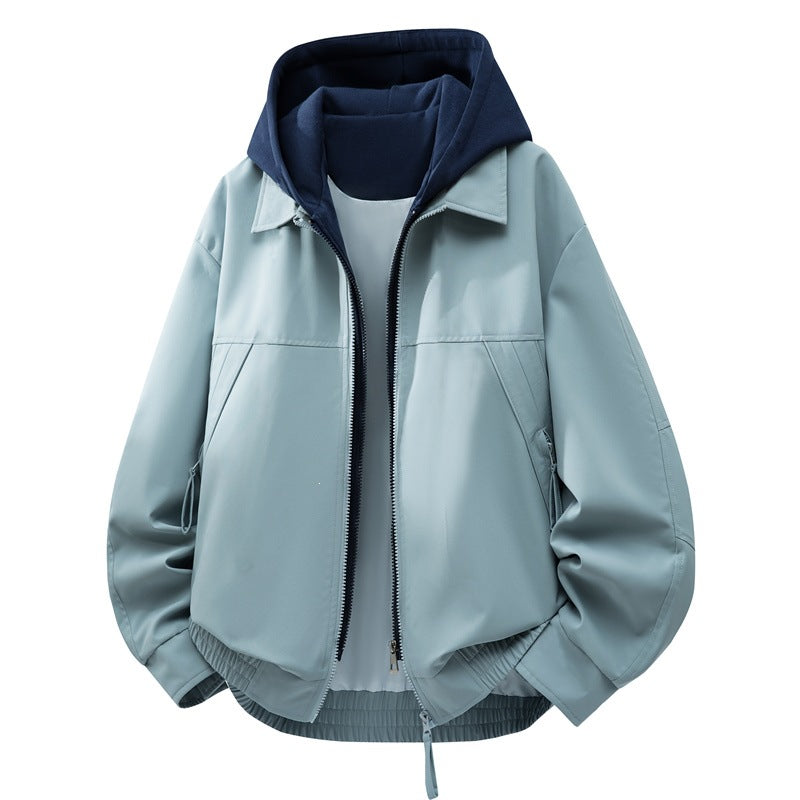 Herren Lässige Hybrid-Jacke mit integriertem Kapuzenlayer und elastischem Saum Drune