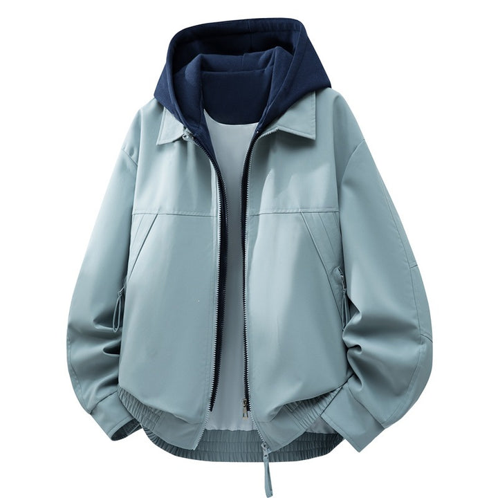 Herren Lässige Hybrid-Jacke mit integriertem Kapuzenlayer und elastischem Saum Drune