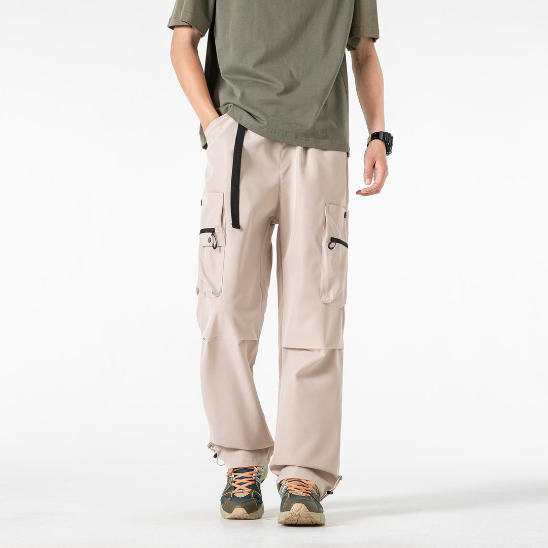 Herren Baggy‑Technische Cargo‑Hose mit integriertem Sicherheitsgurt und verstellbarem Saum Drune
