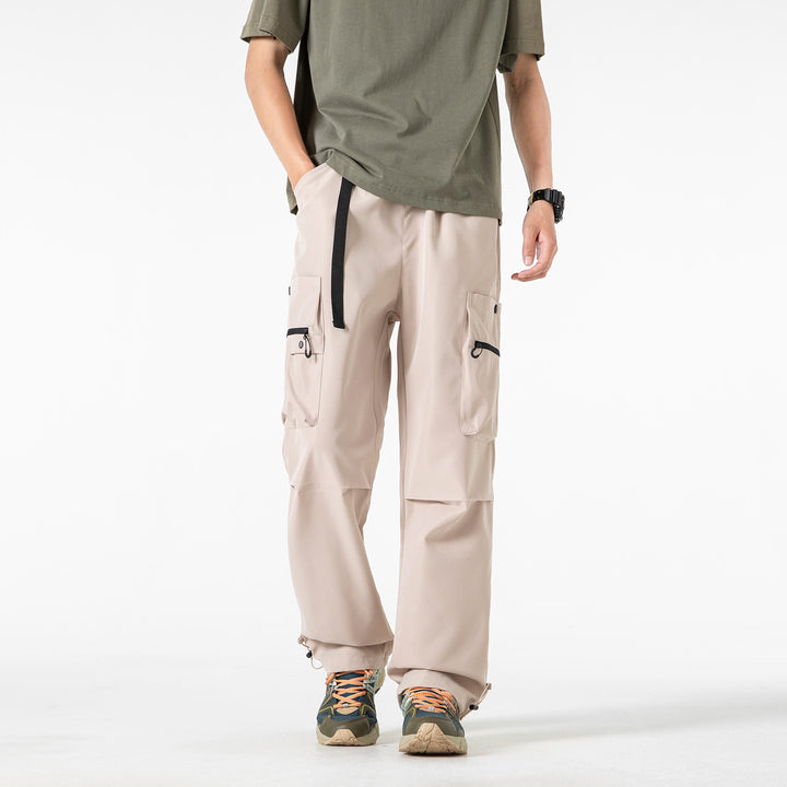 Herren Baggy‑Technische Cargo‑Hose mit integriertem Sicherheitsgurt und verstellbarem Saum Drune