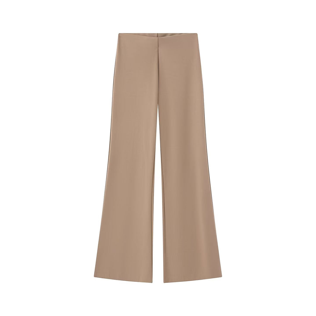 Damen Weite Satinhose mit hoher Taille und fließender Wide‑Leg‑Silhouette Drune