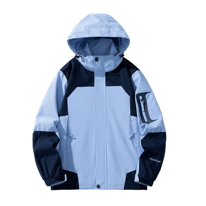 Herren winddichte Softshell-Outdoorjacke mit verstellbarer Kapuze, verschließbarer Ärmeltasche und atmungsaktiver Membran Drune