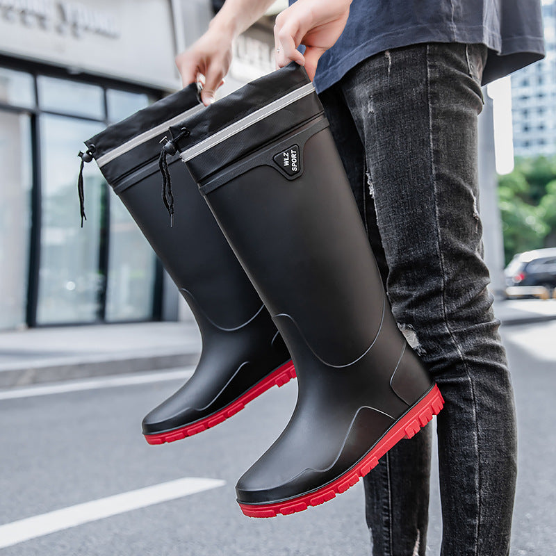 Herren Wasserdichte knielange Gummistiefel mit rutschfester Profil-Laufsohle und ergonomischem Fußbett Drune
