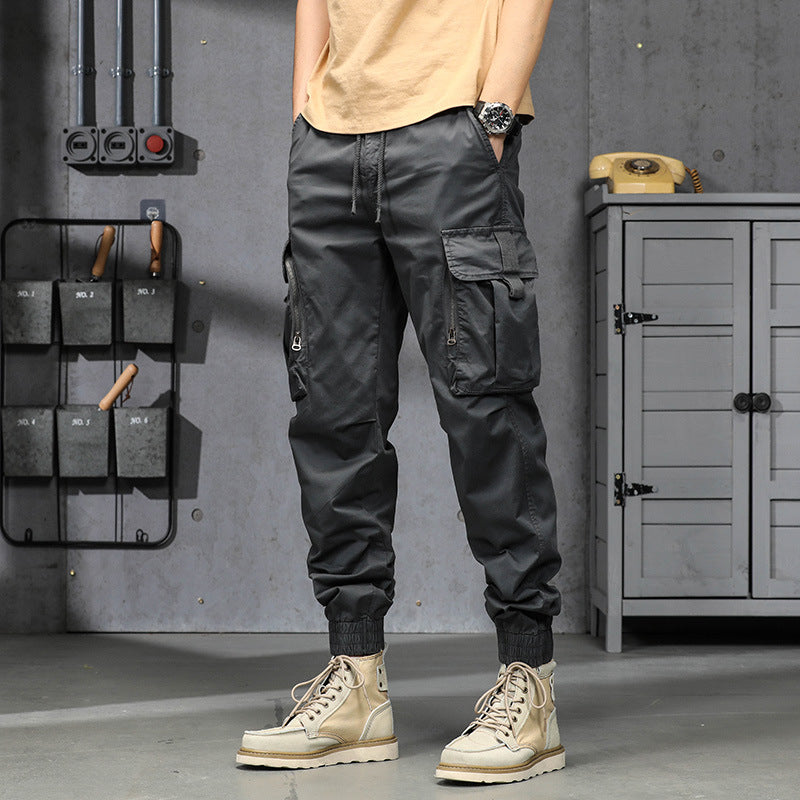 Herren Leichte Tactical-Cargo-Jogginghose mit Tunnelzugbund, Kniepaneelen und Multifunktionstaschen Drune