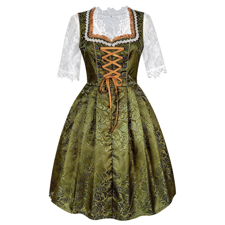 Damen nan traditionelles Dirndlkleid mit Spitzenbluse und bestickter Schürze Drune