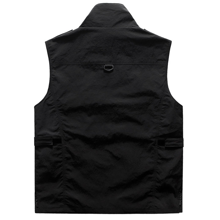 Herren Multifunktionale Mehrfachtaschen-Weste mit Stehkragen Drune
