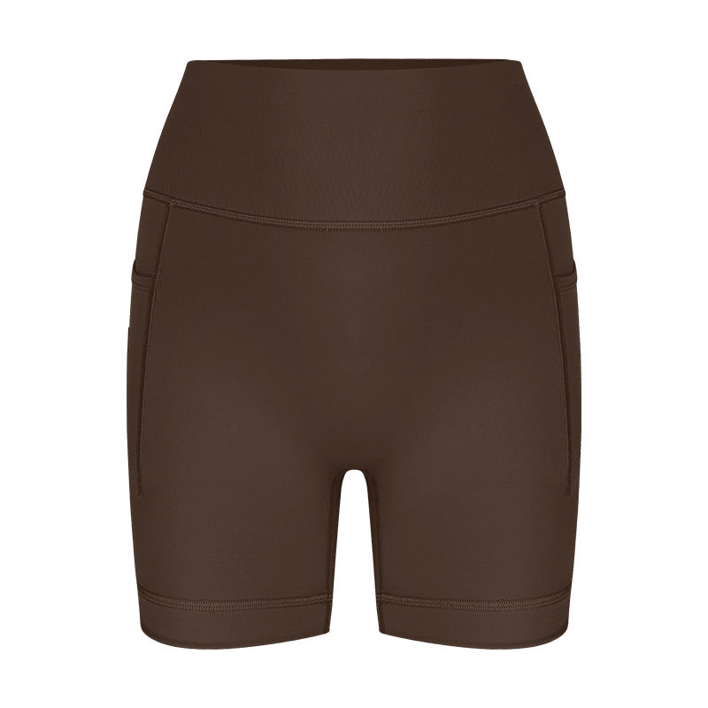 Damen sportliche hoch Taillierte Radlerhose mit praktischen Seitentaschen Drune