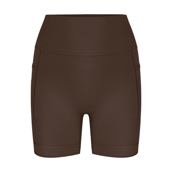 Damen sportliche hoch Taillierte Radlerhose mit praktischen Seitentaschen Drune