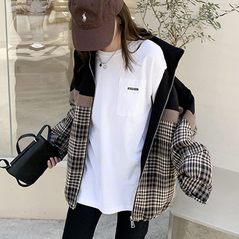 Damen lässiges Longsleeve-Shirt mit Tasche Drune