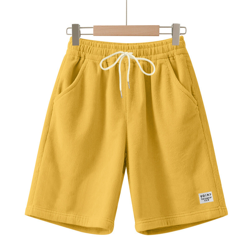 Herren nan knielange Lounge-Shorts im Rippenstrukturjersey mit elastischem Kordelzugbund und aufgesetzten Eingrifftaschen Drune