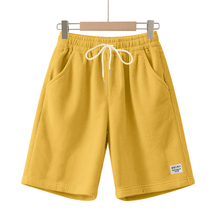 Herren nan knielange Lounge-Shorts im Rippenstrukturjersey mit elastischem Kordelzugbund und aufgesetzten Eingrifftaschen Drune
