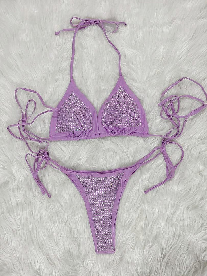 Damen Glitzernde Strass Bikini Set Drune
