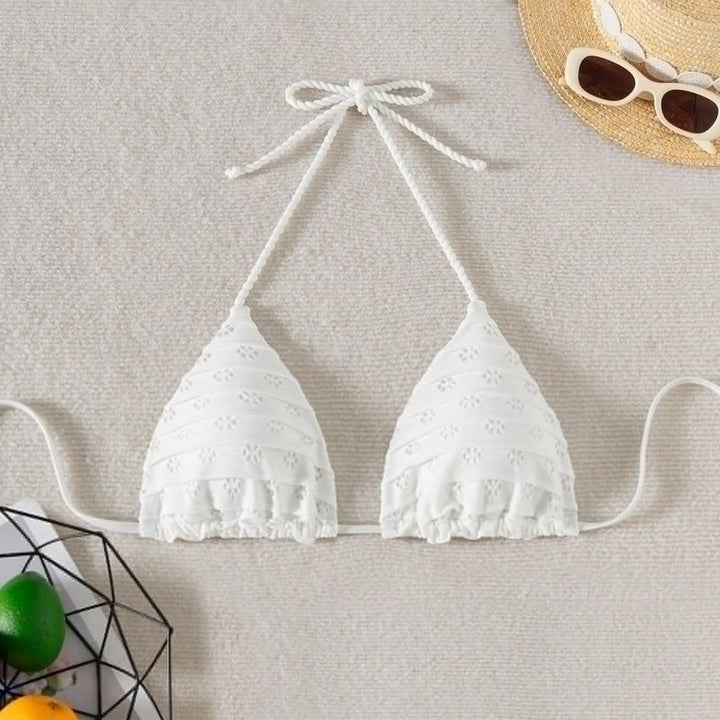 Damen Triangel-Bikini mit verspielten Rüschendetails Drune
