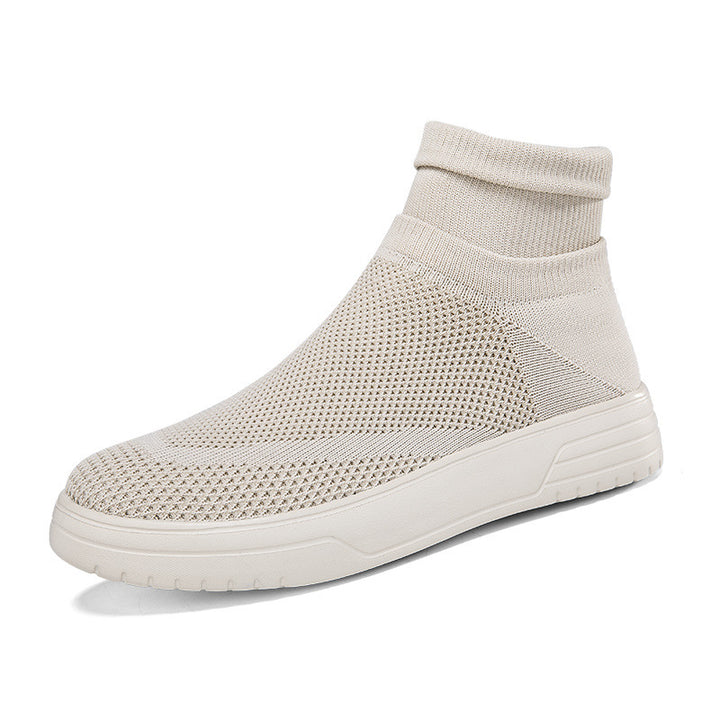 Herren High-Top Atmungsaktive Strick-Sneaker mit Dämpfung Unterstützung Drune