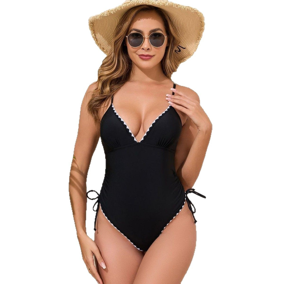 Damen Eleganter Einteiler mit verstellbaren Trägern und Rüschendetails Drune