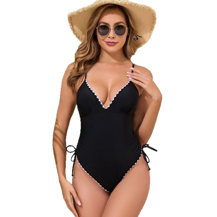 Damen Eleganter Einteiler mit verstellbaren Trägern und Rüschendetails Drune