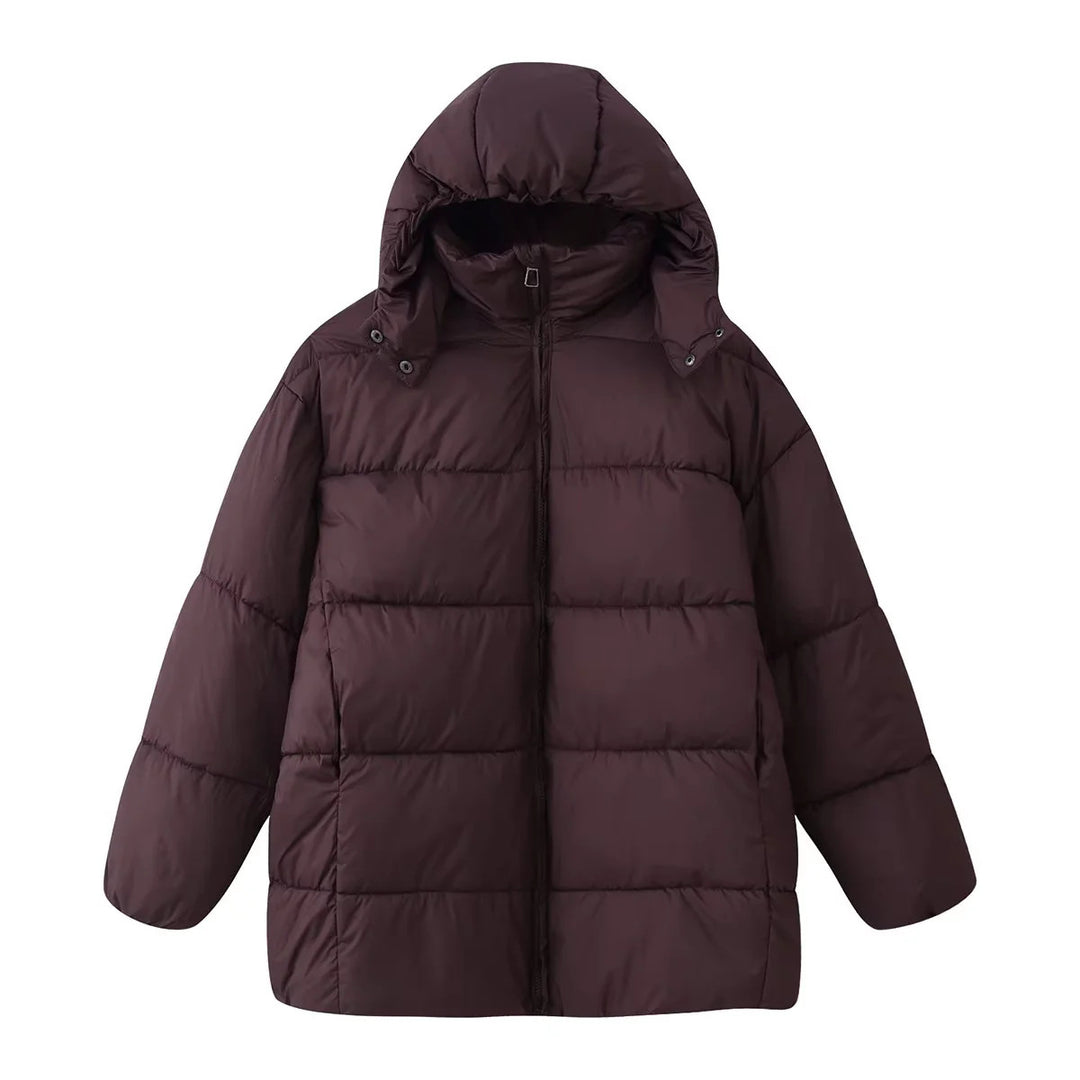 Damen nan oversized Steppjacke mit Kapuze und wärmender Thermofütterung Drune