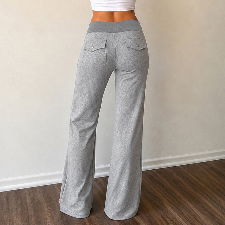 Damen weite Schlag-Sweathose mit hohem Bund und Kordelzug Drune