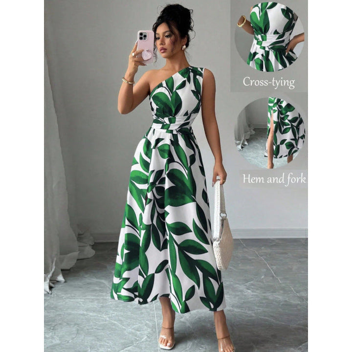 Damen Maxikleid mit asymmetrischem Schnitt und floralem Design Drune