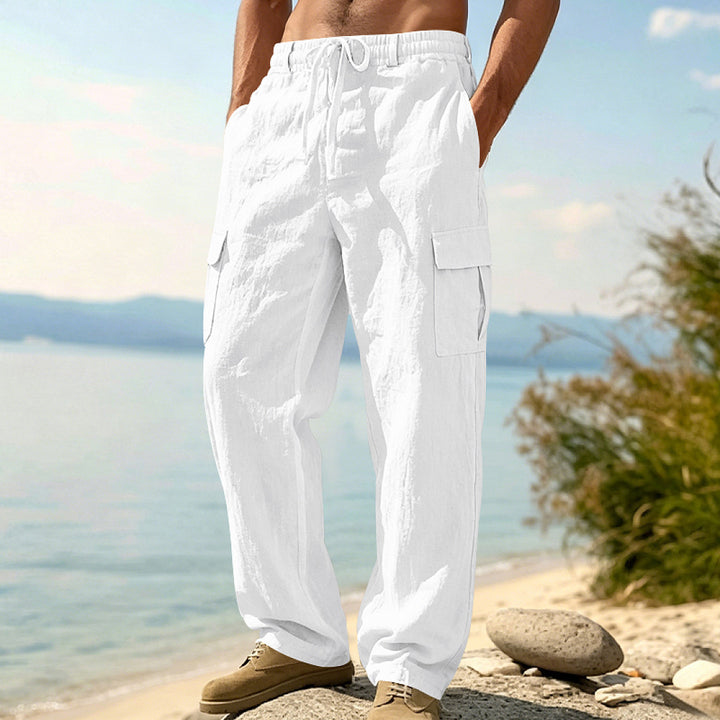 Herren Cargo-Hose mit Kordelzug, weitem Schnitt und aufgesetzten Taschen Drune