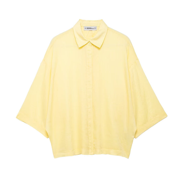 Damen Oversized-Bluse mit modernem Schnitt und praktischen Knopfdetails Drune