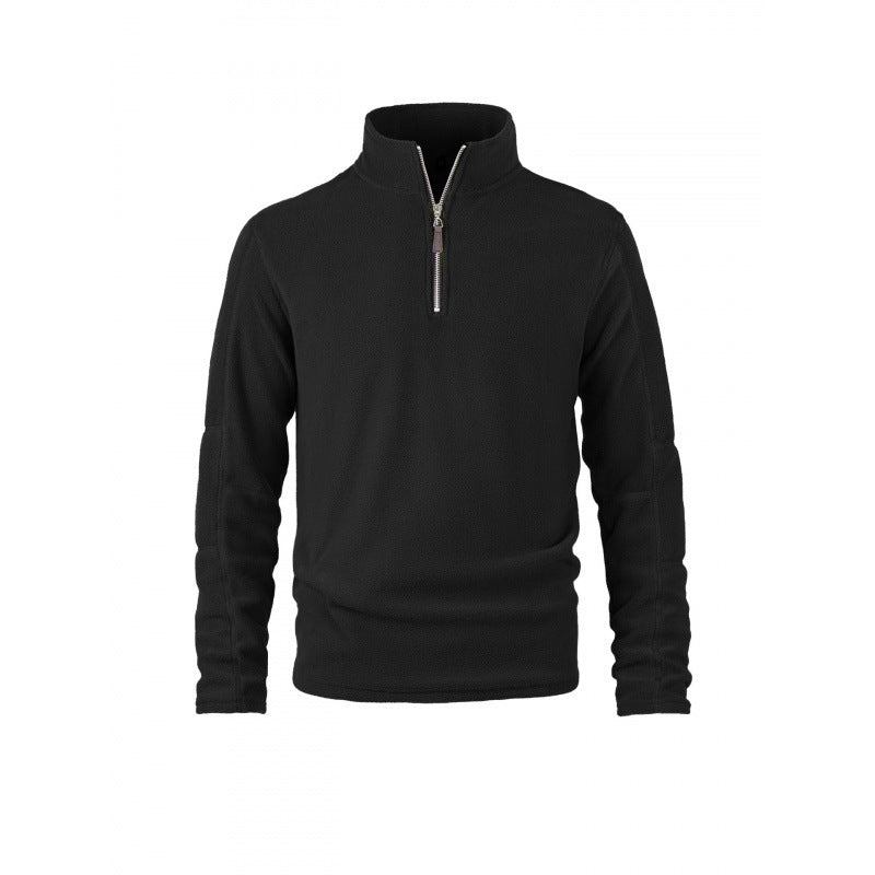 Herren Fleecepullover mit halbem Reißverschluss und Stehkragen Drune