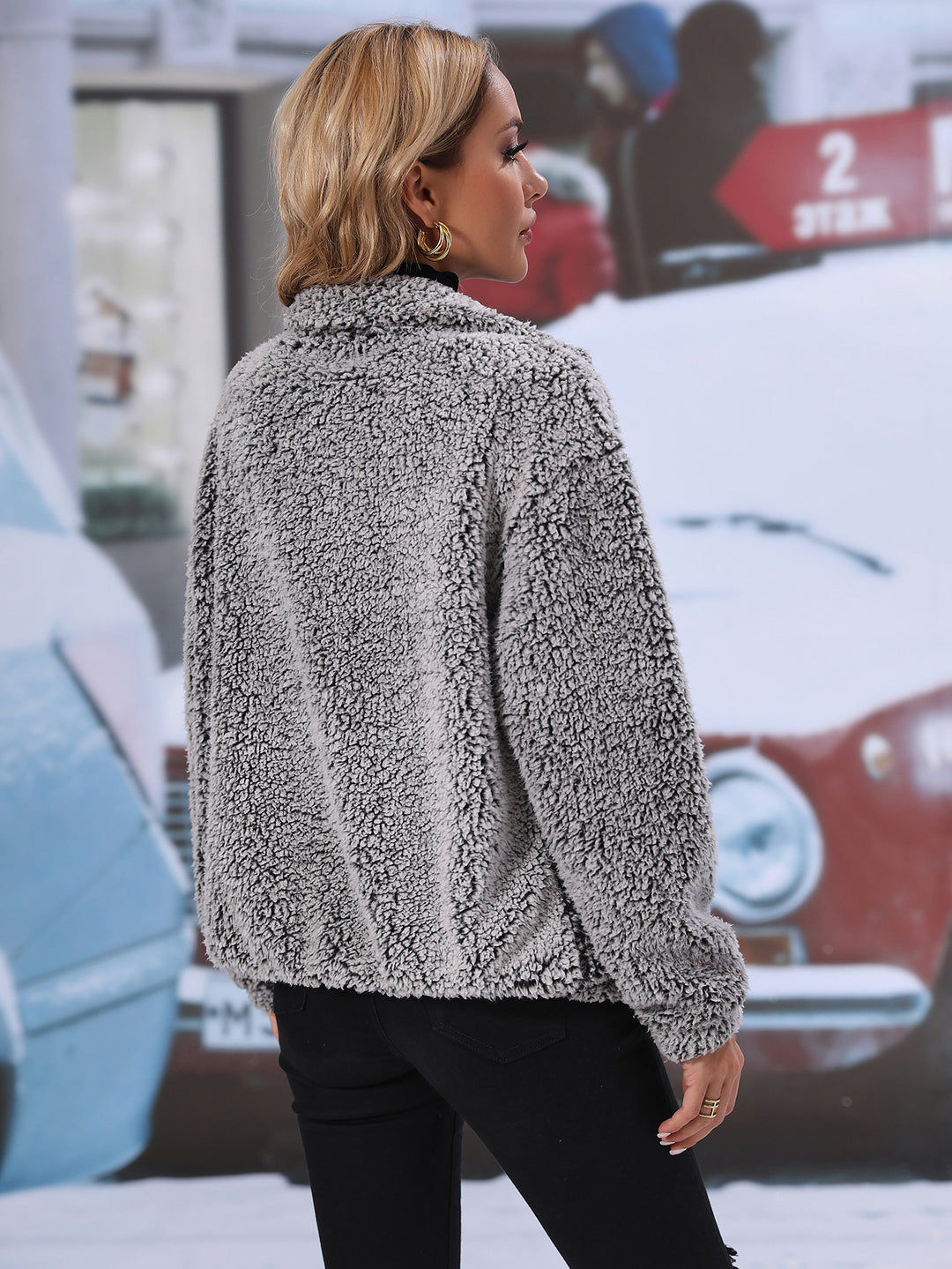 Damen Fleecejacke mit kuscheliger Textur und großzügigen Taschen Drune