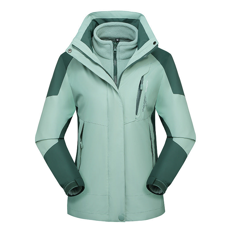 Damen vielseitige Outdoorjacke mit abnehmbarer Fleece‑Innenjacke und winddichter Softshell‑Hülle Drune