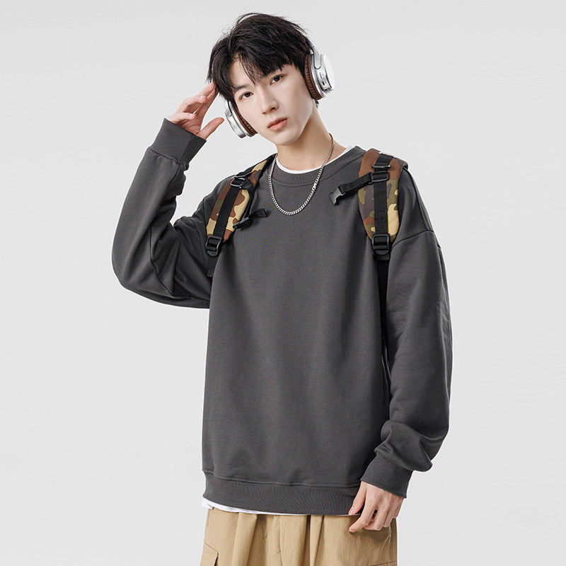 Unisex Oversize Rundhals-Sweatshirt aus schwerer Baumwollmischung mit geripptem Saum und Raglanärmeln Drune