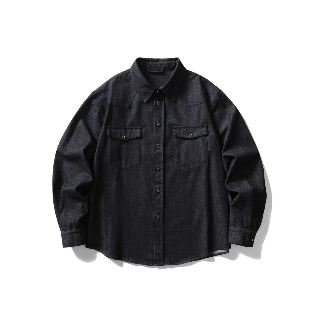 Herren Overshirt-Jeanshemd aus robustem Denim mit Western-Taschen Drune