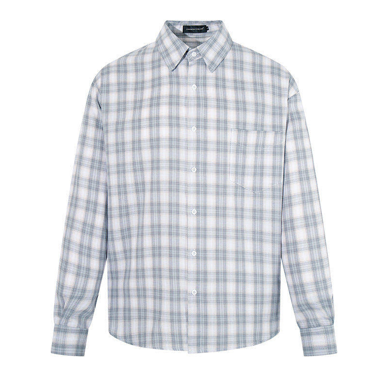 Herren Legeres Oversize-Hemd mit Karomuster, klassischem Hemdkragen und Brusttasche Drune