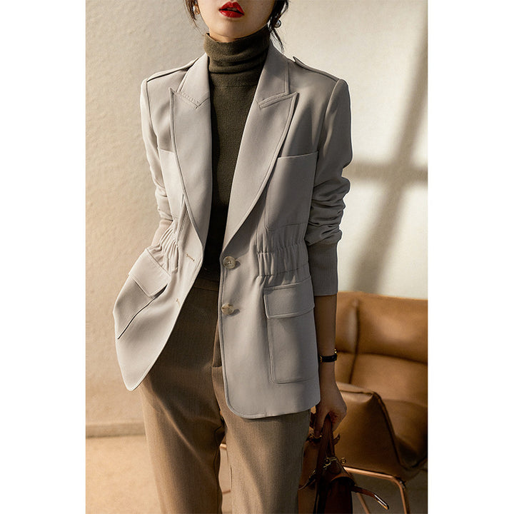 Damen Eleganter Tailored Blazer mit Taschen Drune
