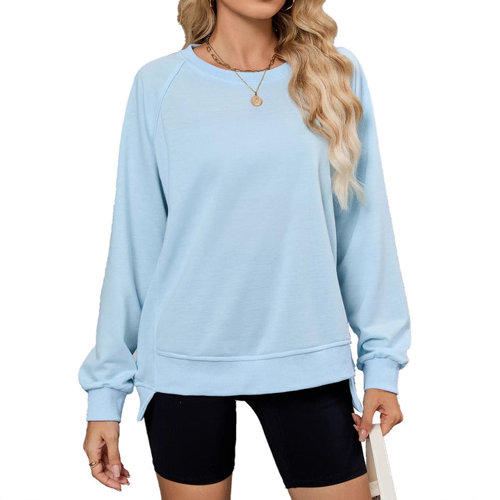 Damen lässiges Sweatshirt mit seitlichen Schlitzen und lässiger Passform Drune