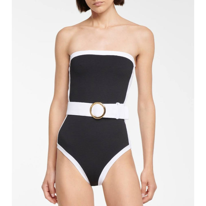 Damen Bandeau-Badeanzug mit modischem Gürtel Drune