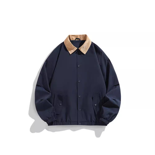 Herren Oversized Blouson mit Cordkragen, Druckknopfverschluss und Pattentaschen Drune