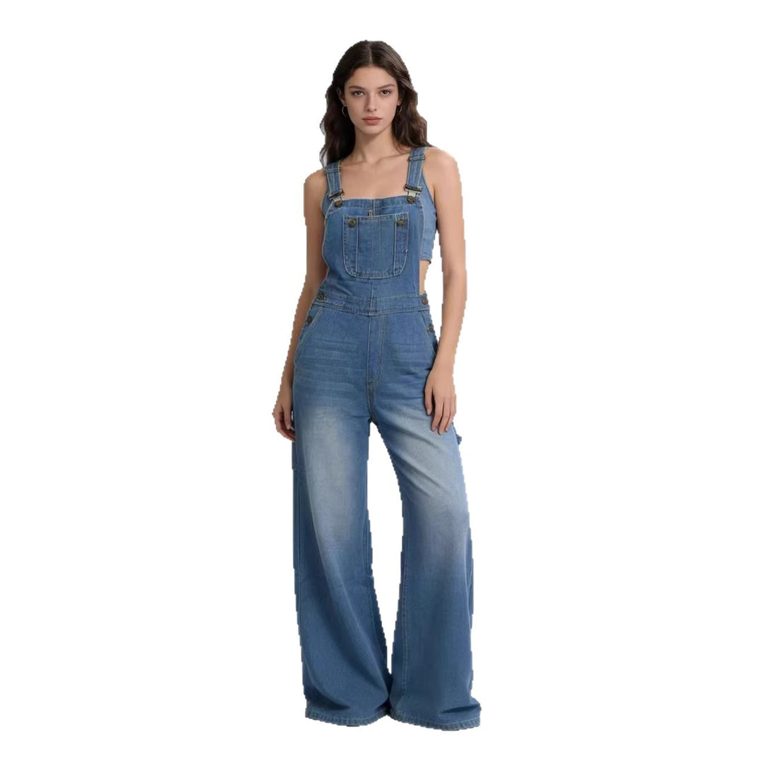 Damen Latzhose im lässigen oversized Schnitt mit funktionalen Seitentaschen Drune