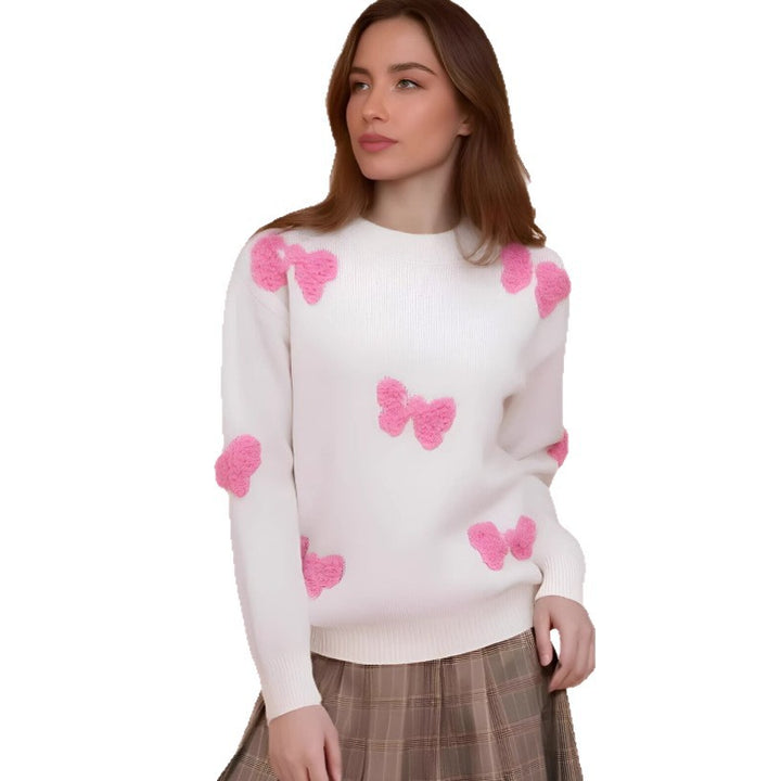 Damen gemütlicher Pullover mit modernem Herzdesign und weichem Strick Drune