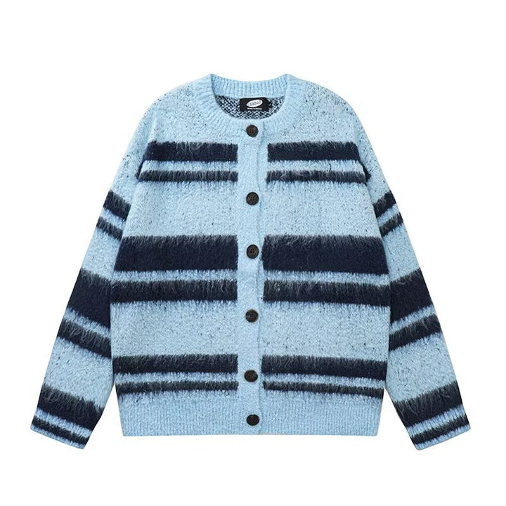 Damen Kuschelige Strickjacke mit Streifen Drune