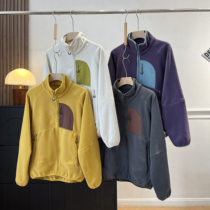 Damen Fleecejacke mit hochschließendem Kragen und praktischen Taschen Drune