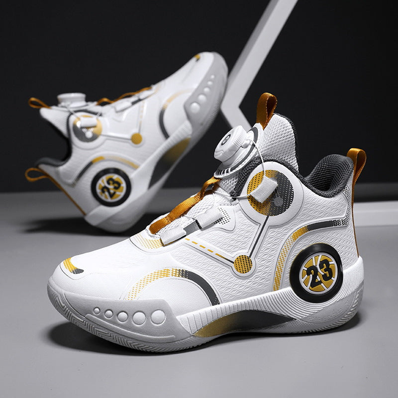 Unisex futuristische High‑Top Basketball‑Sneaker mit Drehverschlusssystem und gepolsterter Wabenzwischensohle Drune