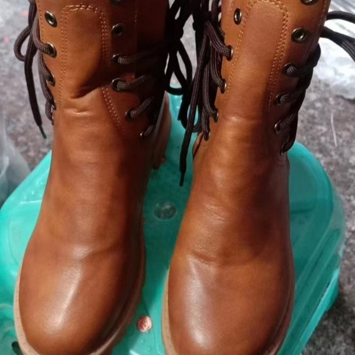 Damen Chunky Stiefel mit hochwertigem Leder-Obermaterial und robustem Profil Drune
