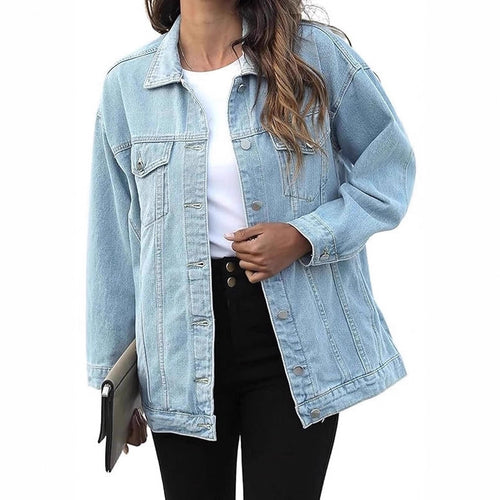 Damen Lässige Denimjacke mit oversized Schnitt Drune
