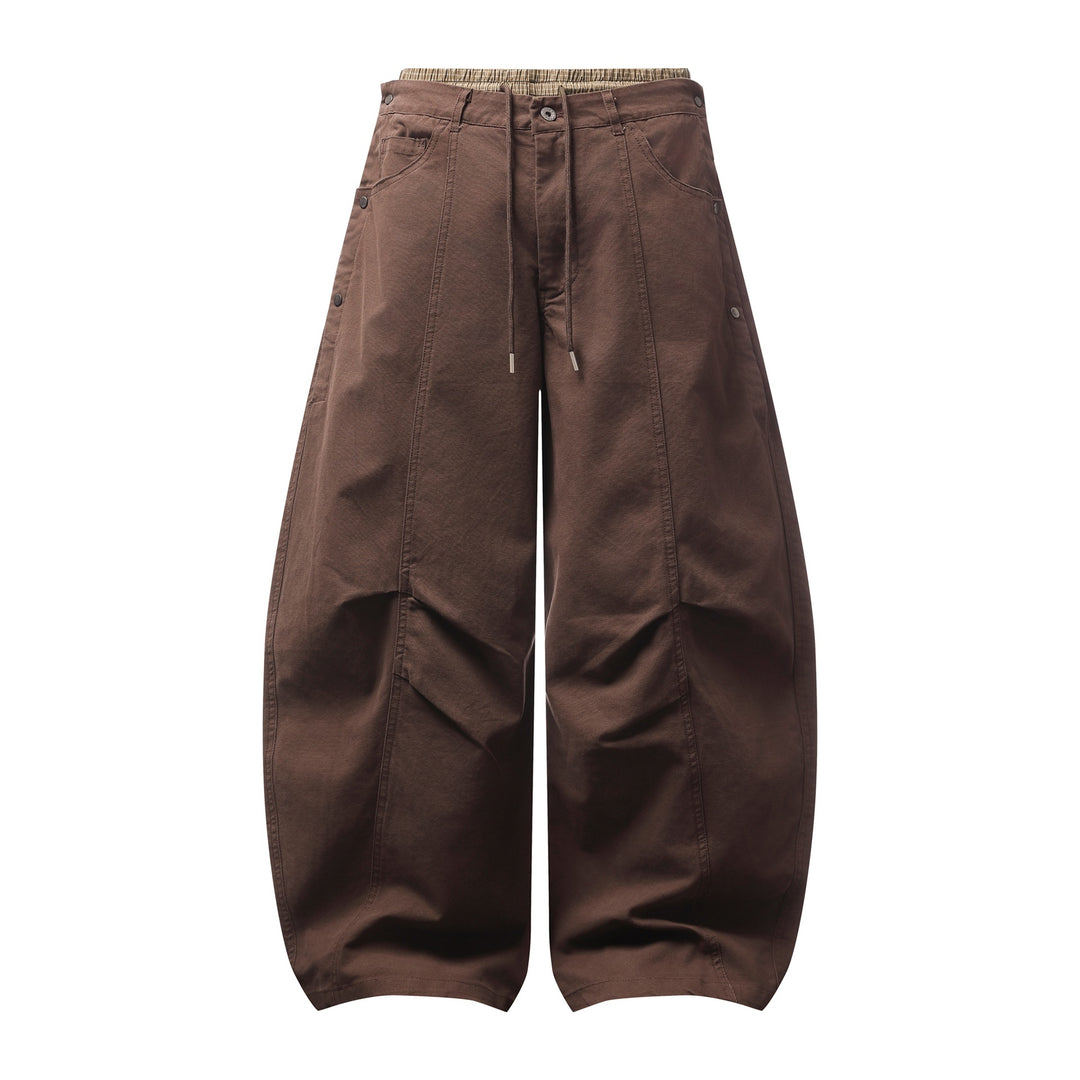 Damen Weite Culotte-Hose mit elastischem Tunnelzugbund und Cargo-Details Drune