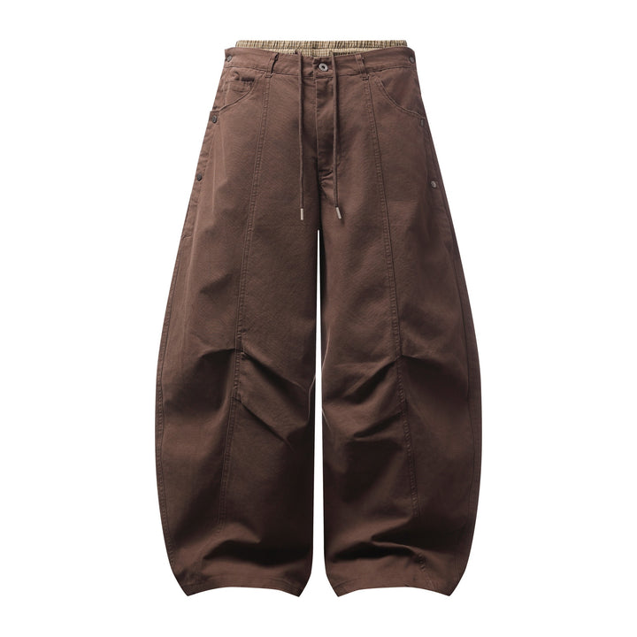 Damen Weite Culotte-Hose mit elastischem Tunnelzugbund und Cargo-Details Drune