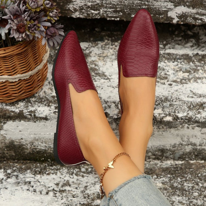 Damen  flexible Keil-Slipper mit Schlangenprägung, gepolstertem Komfortfußbett und rutschfester Gummisohle Drune
