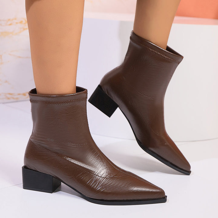 Damen Elegante und Modische Stiefeletten Drune