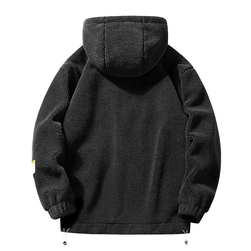 Herren Gemütliche Fleecejacke mit Kapuze Drune