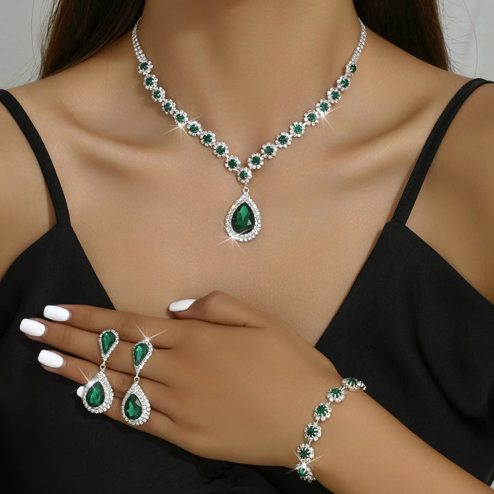 Drune - Galvanisiertes Strass-Schmuckset
